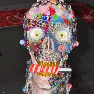 Colorful Beaded Skull Decor
